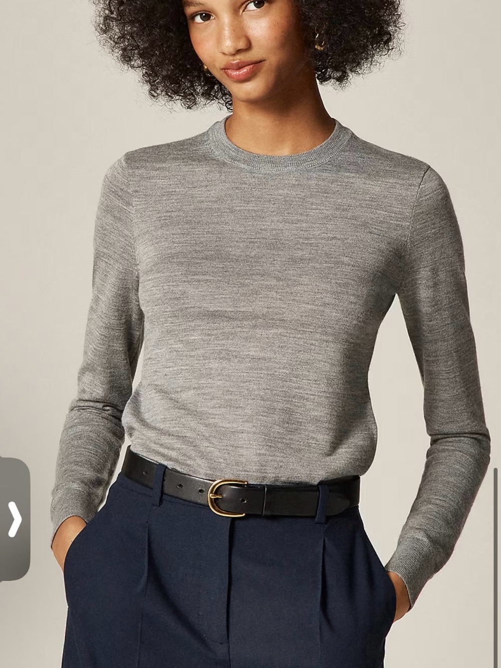 J. Crew Women's Carolyn Crewneck merino wool Sweater in Heather Gray